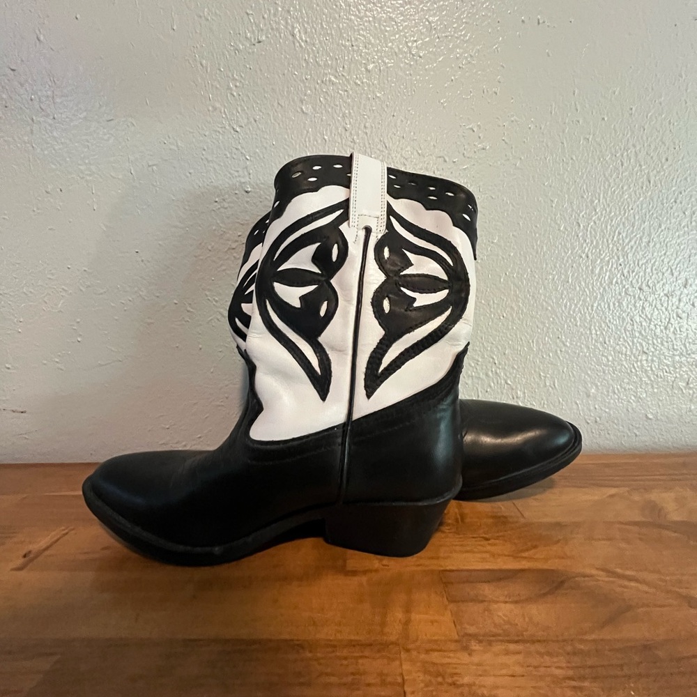 Steve Madden Black and White Ankle Booties